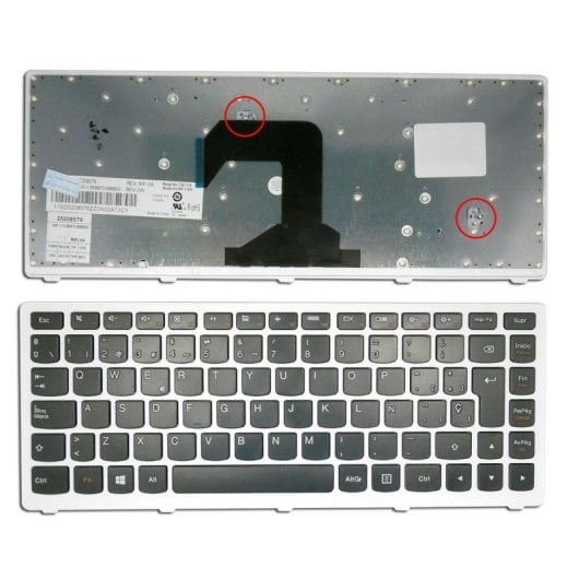 Clavier pour ordinateur portable Lenovo S400 noir avec cadre blanc