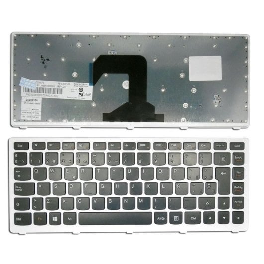 Clavier pour ordinateur portable Lenovo S400 noir avec cadre blanc