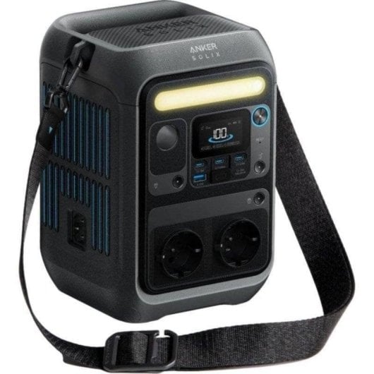 Estacao de energia Anker SOLIX C300X 288Wh 2 AC 1 USB-A 3 USB-C LiFePO4 Solar WiFi Bluetooth Ecrã LCD