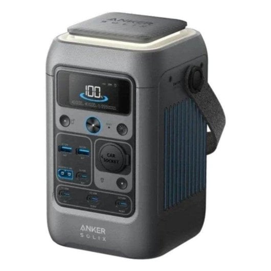 Estação de energia Anker Solix C300 DC 288Wh 4 portas USB LiFePO4 Ecrã LED Compatível Solar