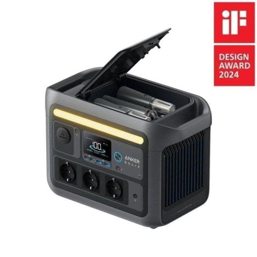 Station d’énergie Anker Solix C800X 768Wh 3 ports AC 4 ports USB Batterie LiFePO4 Écran digital Charge rapide Solaire