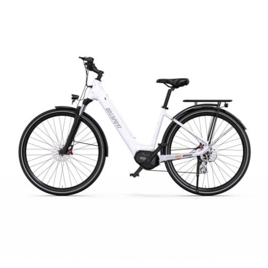 Bicicleta eléctrica QUO Onesport OT07 motor central 250 W batería 36 V 14 Ah 27.5” frenos hidráulicos blanca