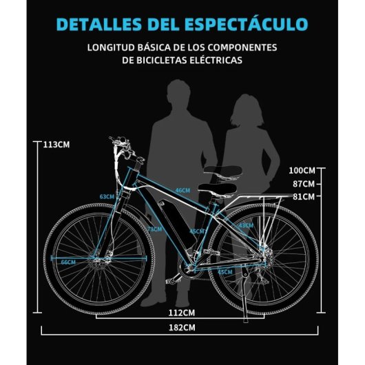 Bicicleta eléctrica Duotts C29 motor 750W batería 720Wh neumáticos 29x2,1 pulgadas negro