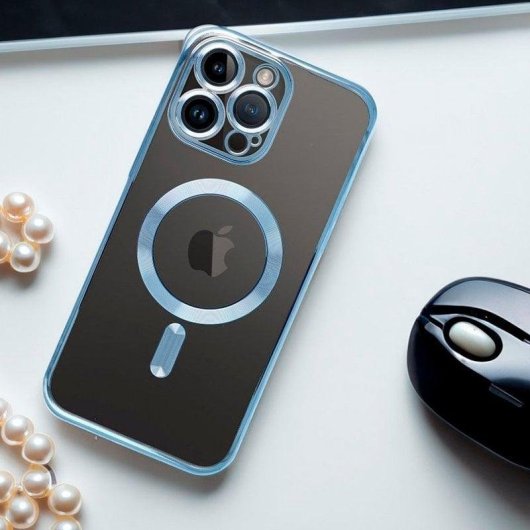 Carcasa COOL para iPhone 17 Pro / 18 Pro Magnética Borde Celeste