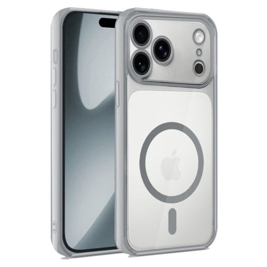 Capa cool para iPhone 17 Pro com borda prateada magnética