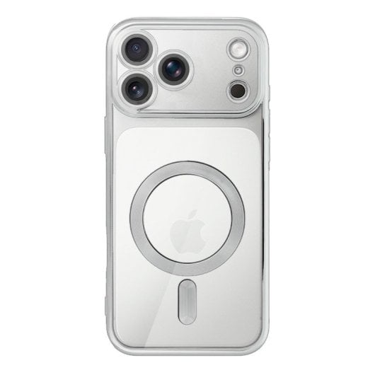 Capa cool para iPhone 17 Pro com borda prateada magnética