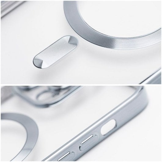 Capa cool para iPhone 17 Pro com borda prateada magnética