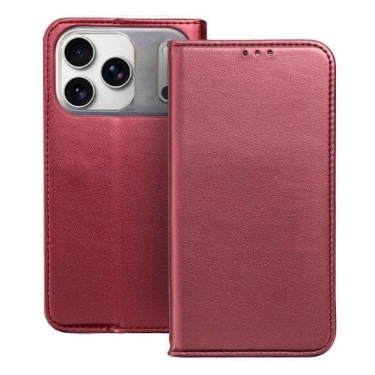 Etui COOL Flip Cover en similicuir bordeaux pour iPhone 17 Pro / 18 Pro