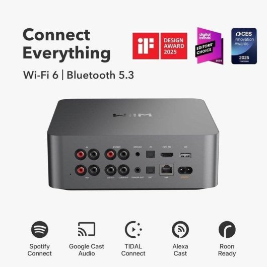 Amplificateur numérique WiiM Ultra WiFi 6 Bluetooth 5.3 RCA HDMI ARC écran tactile