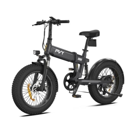 Bicicleta Eléctrica PVY Turbo 250W 48V13Ah 20" Doble Suspensión Gris