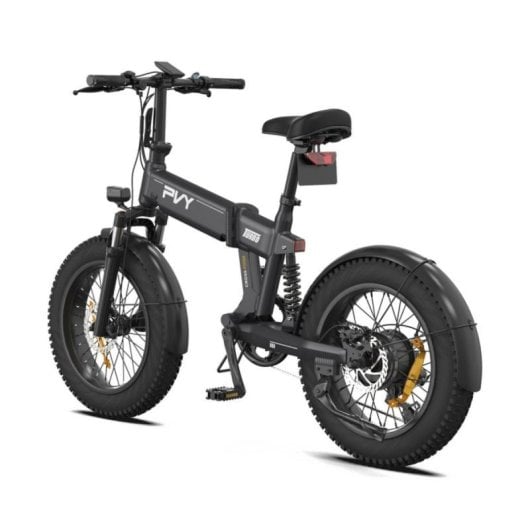 Bicicleta Eléctrica PVY Turbo 250W 48V13Ah 20" Doble Suspensión Gris
