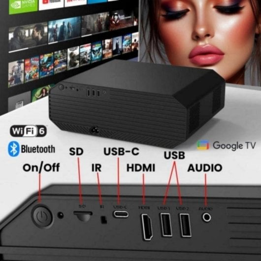 Proyector Unicview K5000PE FullHD 1800 Lúmenes 300" LED LCD Google TV Smart