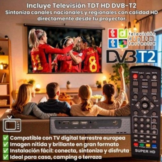 Projetor UnicView FHD3000 FullHD 600 Lúmenes 300" LED LCD Smart TV TDT Android TV