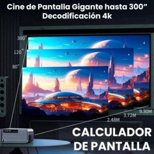 Projetor UnicView FHD3000 FullHD 600 Lúmenes 300" LED LCD Smart TV TDT Android TV