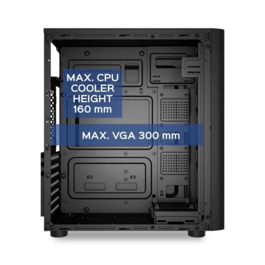 Caja UNYKAch ATX UK8026 Negra/Midi Tower/USB-C/Audio HD/Soporte 5 Discos/ATX-MATX-ITX