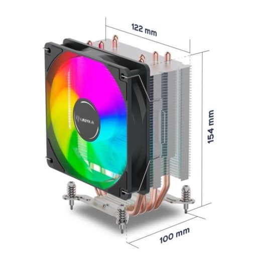 Refrigeración Aire Unykach Socket LGA1700 AM5 120mm UNYCOOL H40 ARGB Iluminación ARGB