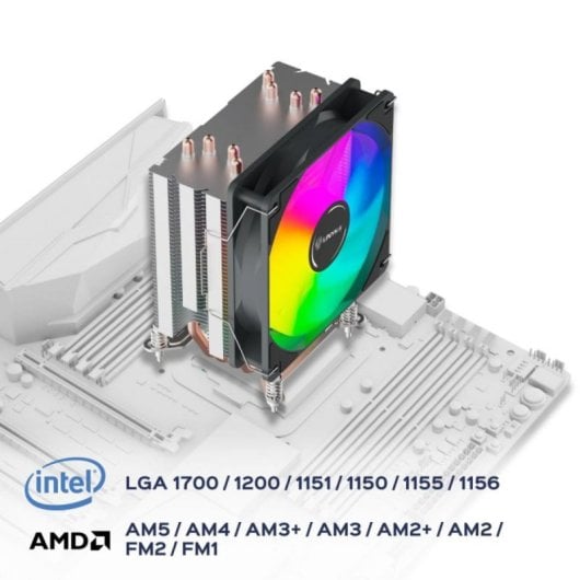 Refrigeración Aire Unykach Socket LGA1700 AM5 120mm UNYCOOL H40 ARGB Iluminación ARGB