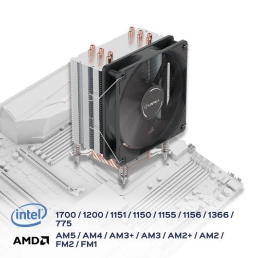 Refrigeración Aire Unykach Socket LGA1700 AM4 90mm UNYCOOL H20 PWM Compacto