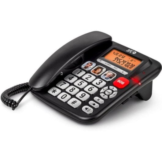 SPC Comfort Volume Pro - Teléfono fijo para mayores con teclas grandes, pantalla iluminada y sonido amplificado
