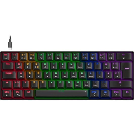 Teclado mecánico SPEEDLINK SL-670015-BK Layout DE retroiluminado RGB inalámbrico y alámbrico