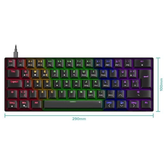Teclado mecánico SPEEDLINK SL-670015-BK Layout DE retroiluminado RGB inalámbrico y alámbrico