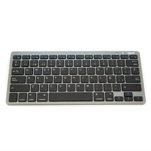 Teclado inalámbrico iggual TKL-BT Slim Layout ES Bluetooth compacto negro-gris