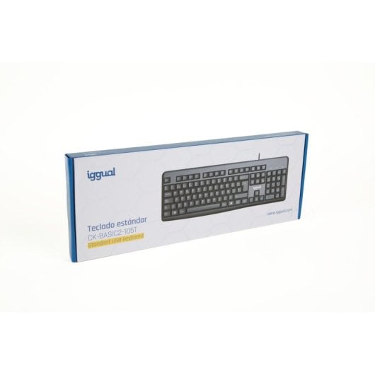 iggual CK-BASIC2-105T Layout ES USB Membrantastatur Vollschwarz Leise