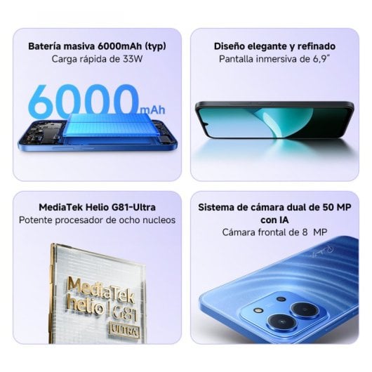 Xiaomi Redmi 15C 8GB/256GB 6.9" IPS 120Hz 4G Dual SIM NFC 6000mAh IP64 Android 15 Verde