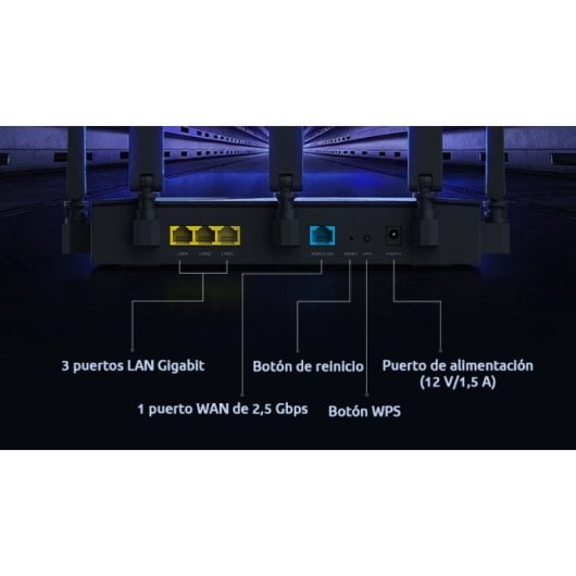 Router Strong ROUTERBE3600 WiFi 7 Mesh 3600Mbps Doble Banda 2.5G Ethernet 5 Antenas