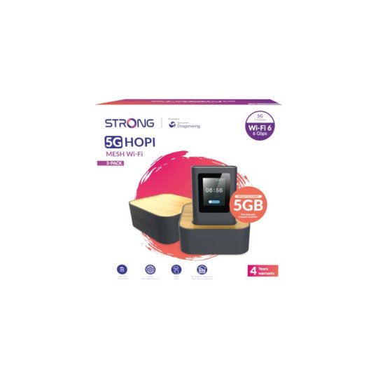 WiFi Mesh Strong HI-PHI 6 DM6 PACK con Router AX1800 2 nodos 3000 Mbps doble banda 5G y WPA3-PSK