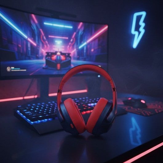 Kopfhörer Red Bull Aura kabellos Bluetooth Over-Ear mit Mikrofon Blau/Rot