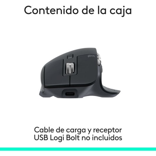 Ratón Logitech MX Master 3S Inalámbrico RF Bluetooth 8000 DPI Grafito Silencioso Ergonómico