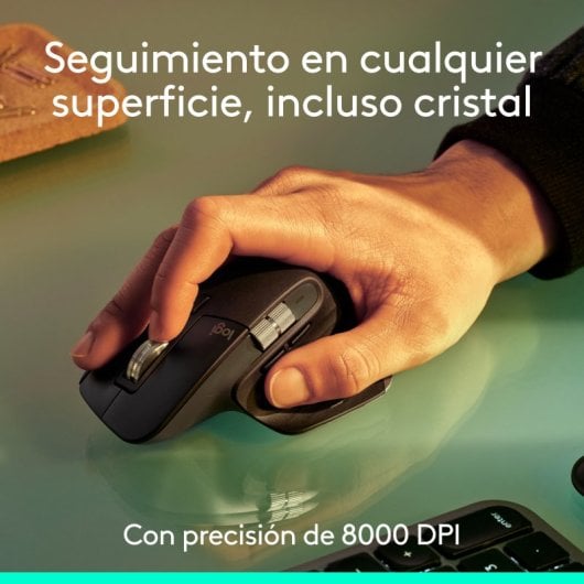 Ratón Logitech MX Master 3S Inalámbrico RF Bluetooth 8000 DPI Grafito Silencioso Ergonómico