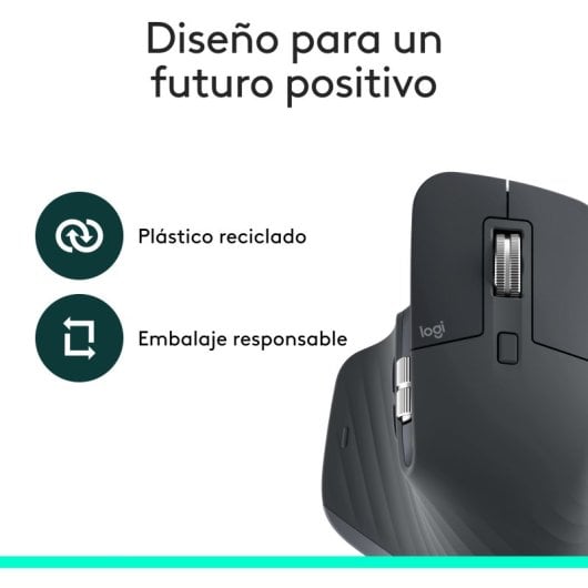 Ratón Logitech MX Master 3S Inalámbrico RF Bluetooth 8000 DPI Grafito Silencioso Ergonómico