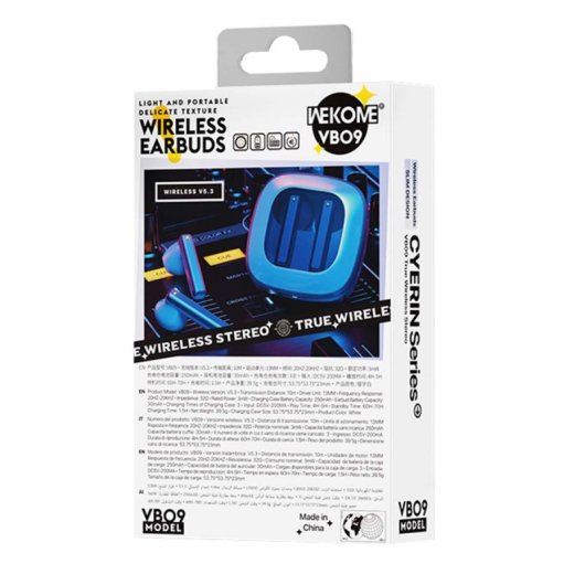 Auriculares Wekome WK-VB09 True Wireless Bluetooth 5.3 Circumaurales Negros