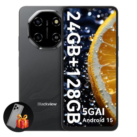 Blackview Shark 6 8GB 128GB 6.88" FHD+ 120Hz 5G Dual SIM Cámara 16MP NFC Android 15 Negro