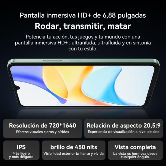 Blackview Shark 6 8GB 128GB 6.88" FHD+ 120Hz 5G Dual SIM Cámara 16MP NFC Android 15 Negro