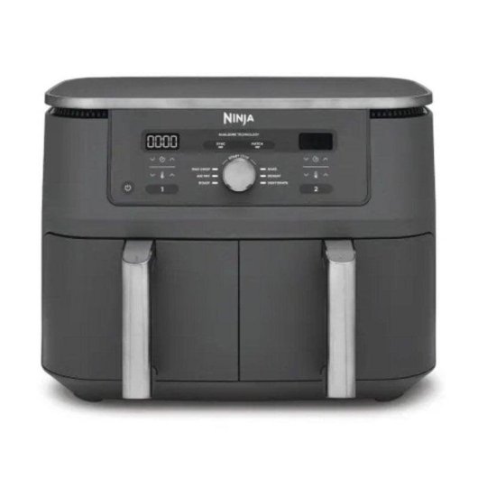 Freidora de aire Ninja DZ400EU 9,5 L 2470 W doble cesta gris con control giratorio