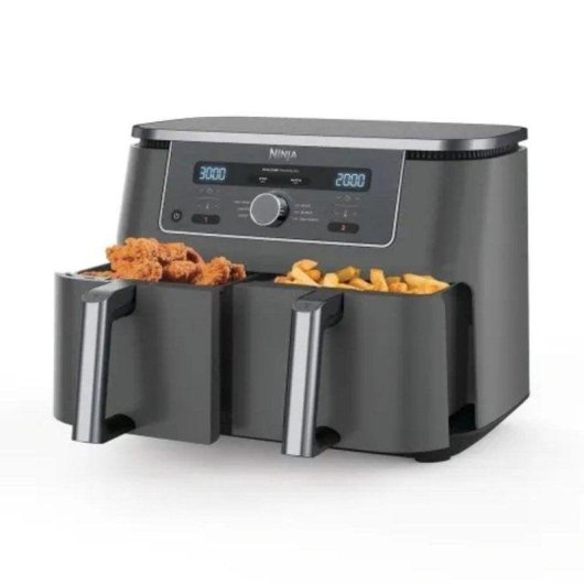Freidora de aire Ninja DZ400EU 9,5 L 2470 W doble cesta gris con control giratorio