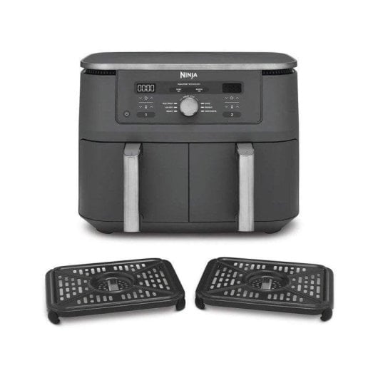 Freidora de aire Ninja DZ400EU 9,5 L 2470 W doble cesta gris con control giratorio