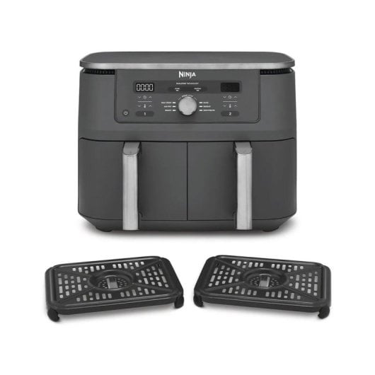 Freidora de aire Ninja DZ400EU 9,5 L 2470 W doble cesta gris con control giratorio