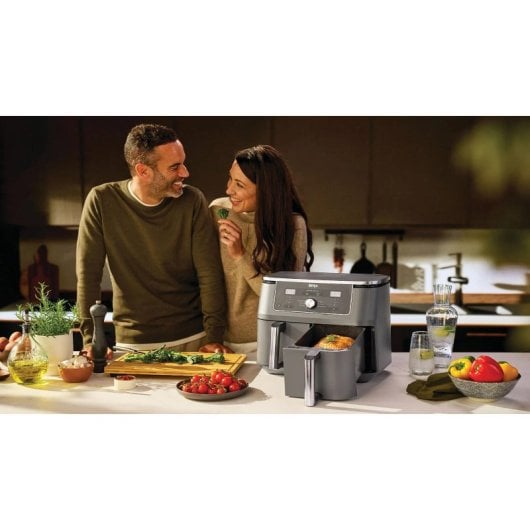 Freidora de aire Ninja DZ400EU 9,5 L 2470 W doble cesta gris con control giratorio