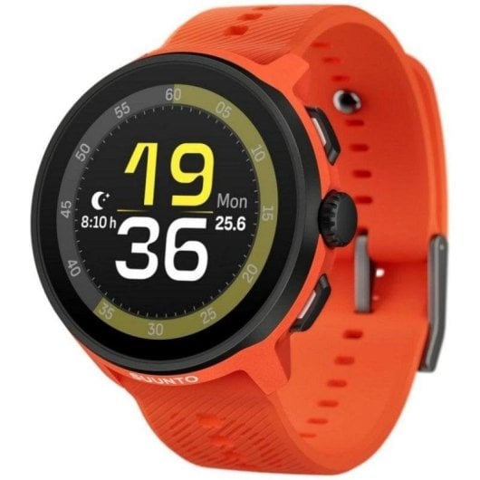 Suunto Run GPS Bluetooth 46mm AMOLED Boîtier Noir/Orange Bracelet Orange M Étanche 50m SpO2 Pulsomètre