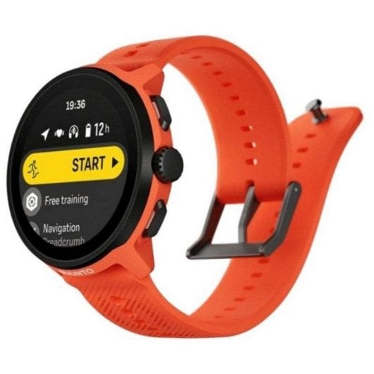 Suunto Run GPS Bluetooth 46mm AMOLED Boîtier Noir/Orange Bracelet Orange M Étanche 50m SpO2 Pulsomètre