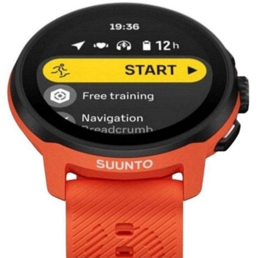 Suunto Run GPS Bluetooth 46mm AMOLED Boîtier Noir/Orange Bracelet Orange M Étanche 50m SpO2 Pulsomètre