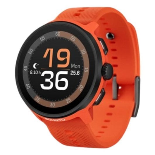 Suunto Run GPS Bluetooth 46mm AMOLED Boîtier Noir/Orange Bracelet Orange M Étanche 50m SpO2 Pulsomètre