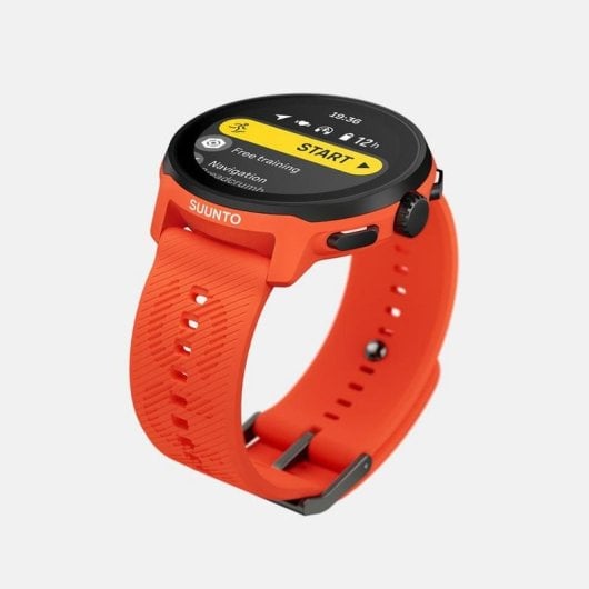Suunto Run GPS Bluetooth 46mm AMOLED Boîtier Noir/Orange Bracelet Orange M Étanche 50m SpO2 Pulsomètre