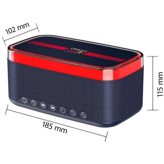 Altavoces Red Bull Inalámbricos Despertador Bluetooth 6W Radio LED Batería 1200mAh
