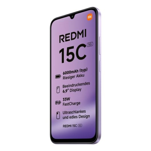 Xiaomi Redmi 15C 4GB 128GB 6.9" 120Hz 5G Dual SIM Batería 6000mAh 33W 50MP IP64 Android 15 Púrpura