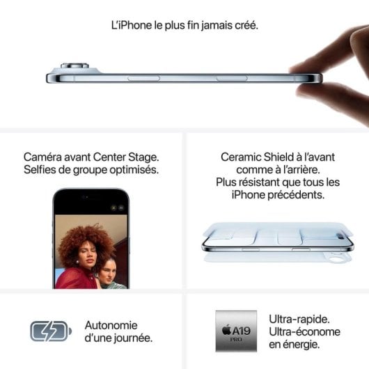 Apple iPhone Air 256GB 6.5" OLED Super Retina XDR 5G Dual SIM Cámara 48MP iOS 26 Blanco